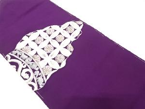 塩瀬　雲取りに花七宝模様　名古屋帯